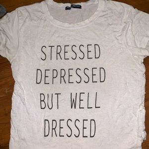 brandy melville white graphic tee